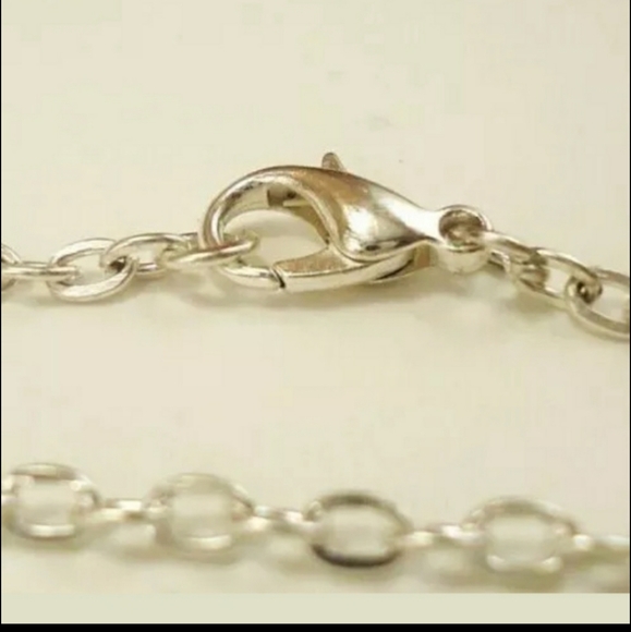 New Triple Moon Silver Glass Cabochon Necklace. - Picture 3 of 3